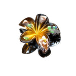 PLASTIC HAIR CLIP: Plumeria Hand Painted 2