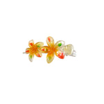 Plastic Hair Clip: Double Plumeria-Pastel